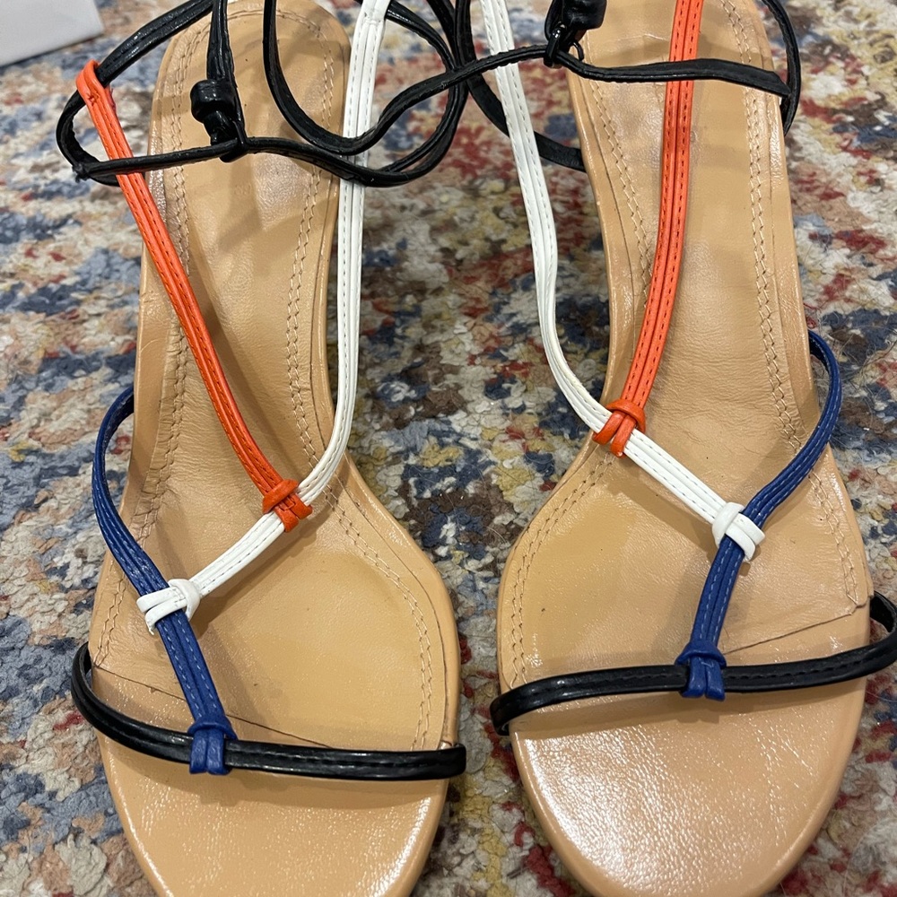 Zara Elegant Multicolor Strappy Sandal heels! Rare!! - Picture 4 of 16